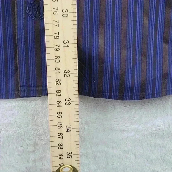 Bugatchi Shaped Fit Flip Cuff Button Up Shirt Men's Size XXL Purple Striped - Picture 6 of 8